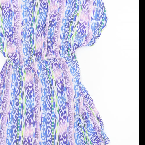 Debenhams Womens Blue Geometric  Skater Dress  Size S