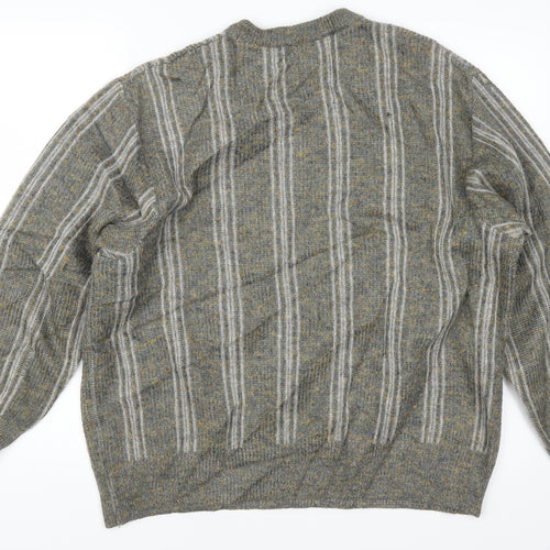 Strichschon Mens Grey Striped  Pullover Jumper Size XL