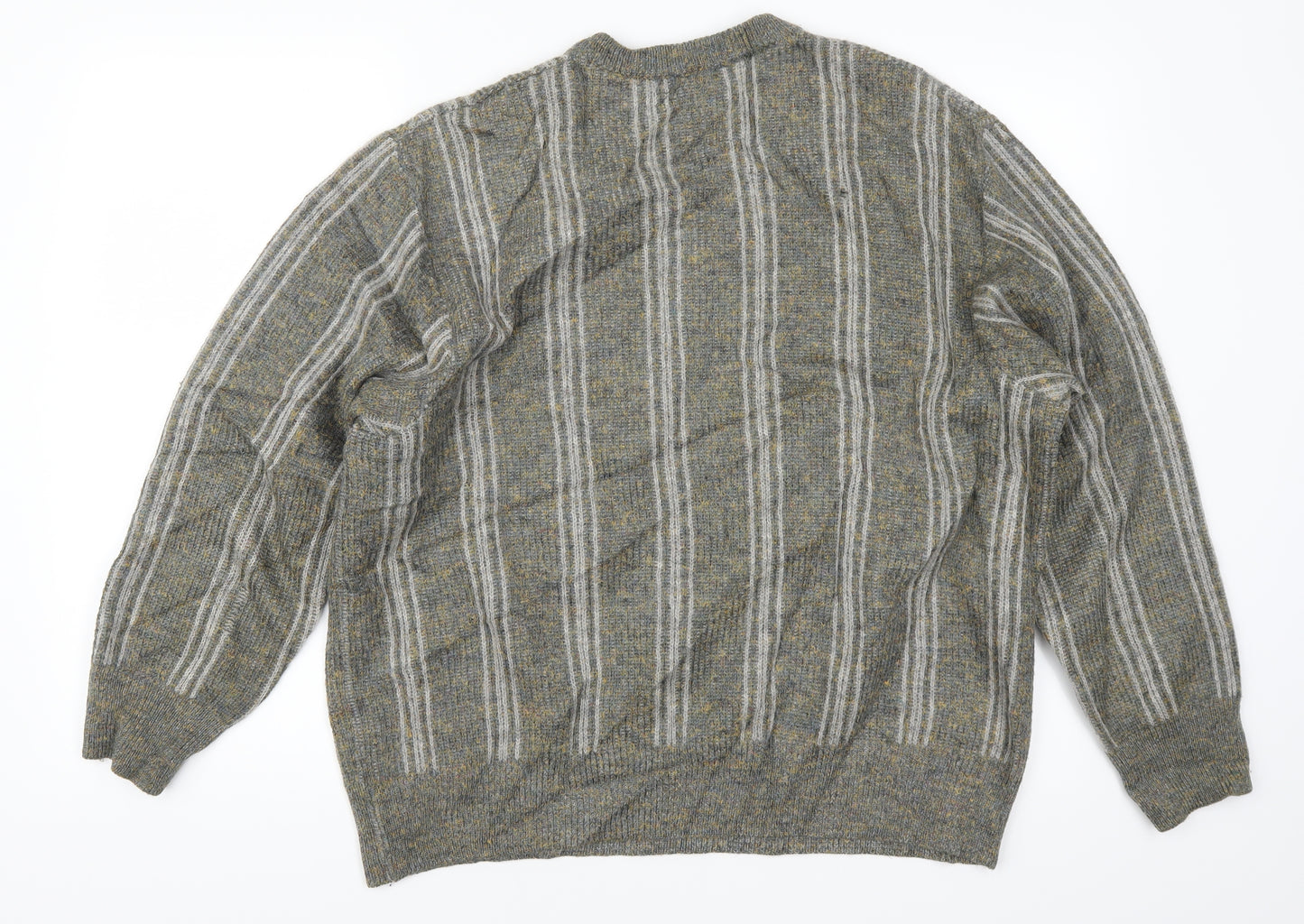 Strichschon Mens Grey Striped  Pullover Jumper Size XL