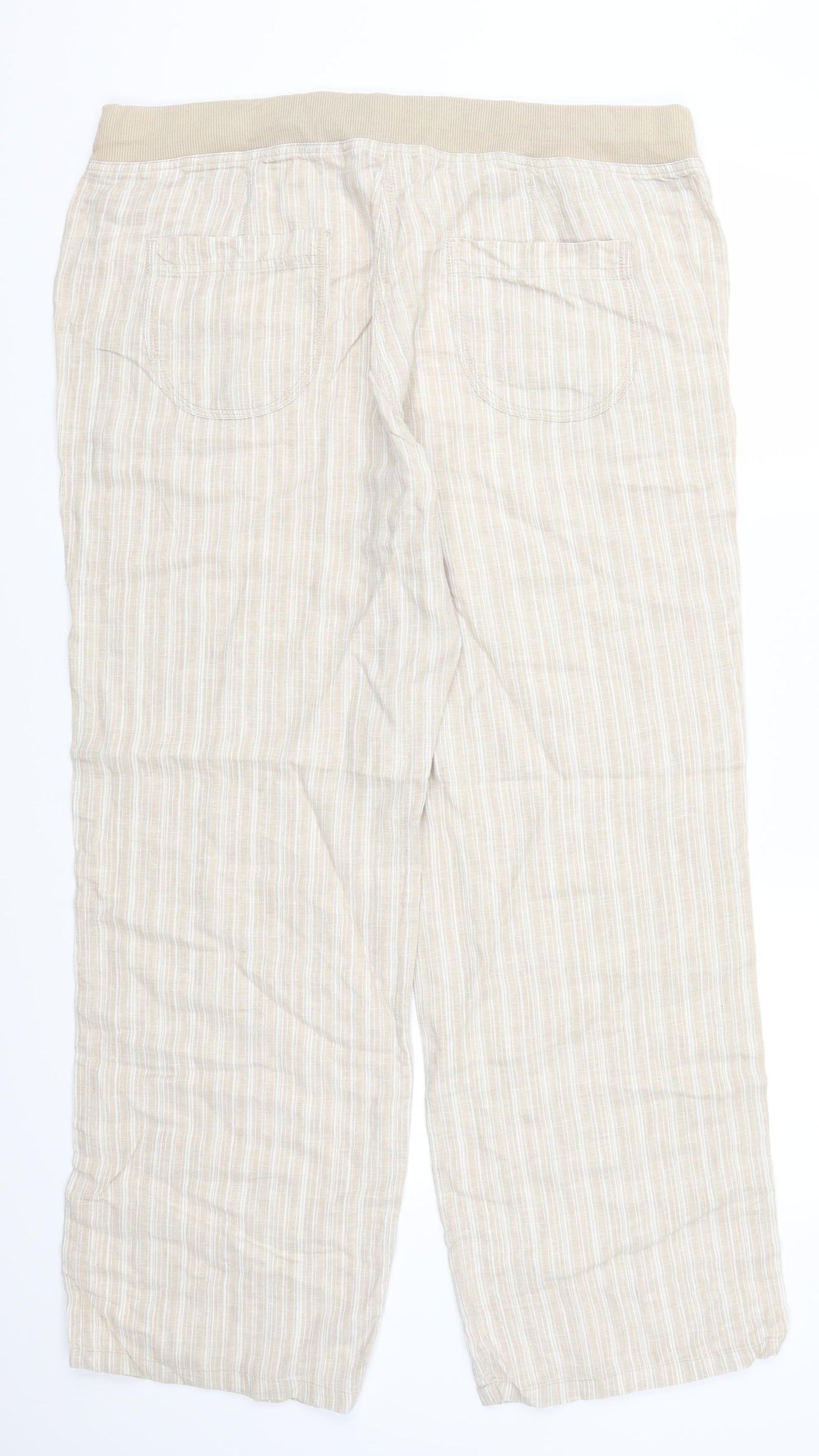 Preworn Womens Beige Striped  Trousers  Size 38 in L29 in