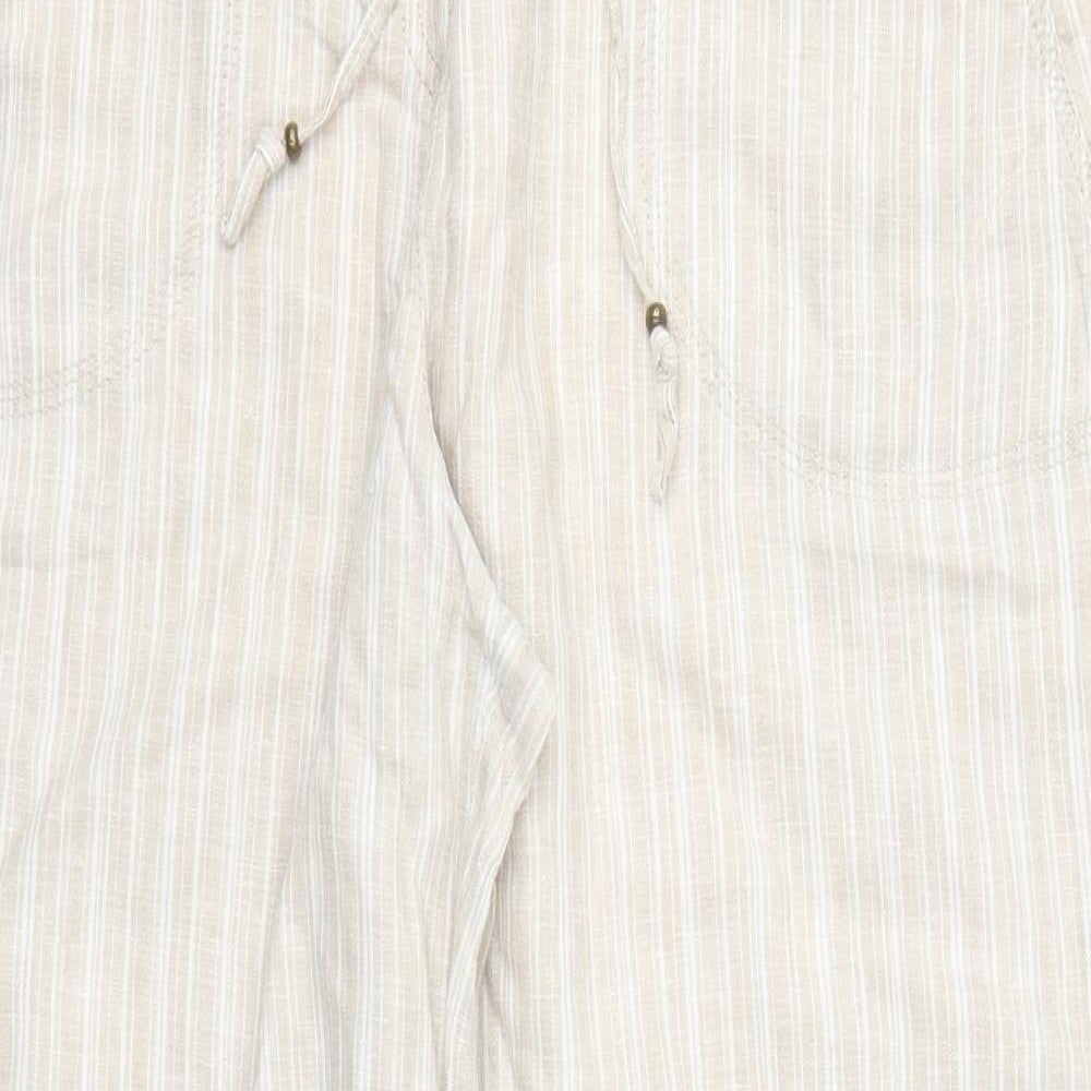 Preworn Womens Beige Striped  Trousers  Size 38 in L29 in