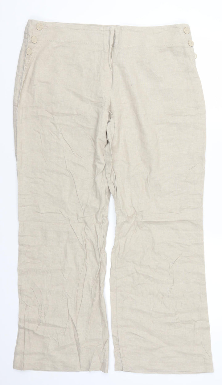 Marks and Spencer Womens Beige Trousers Size 16 L28 in