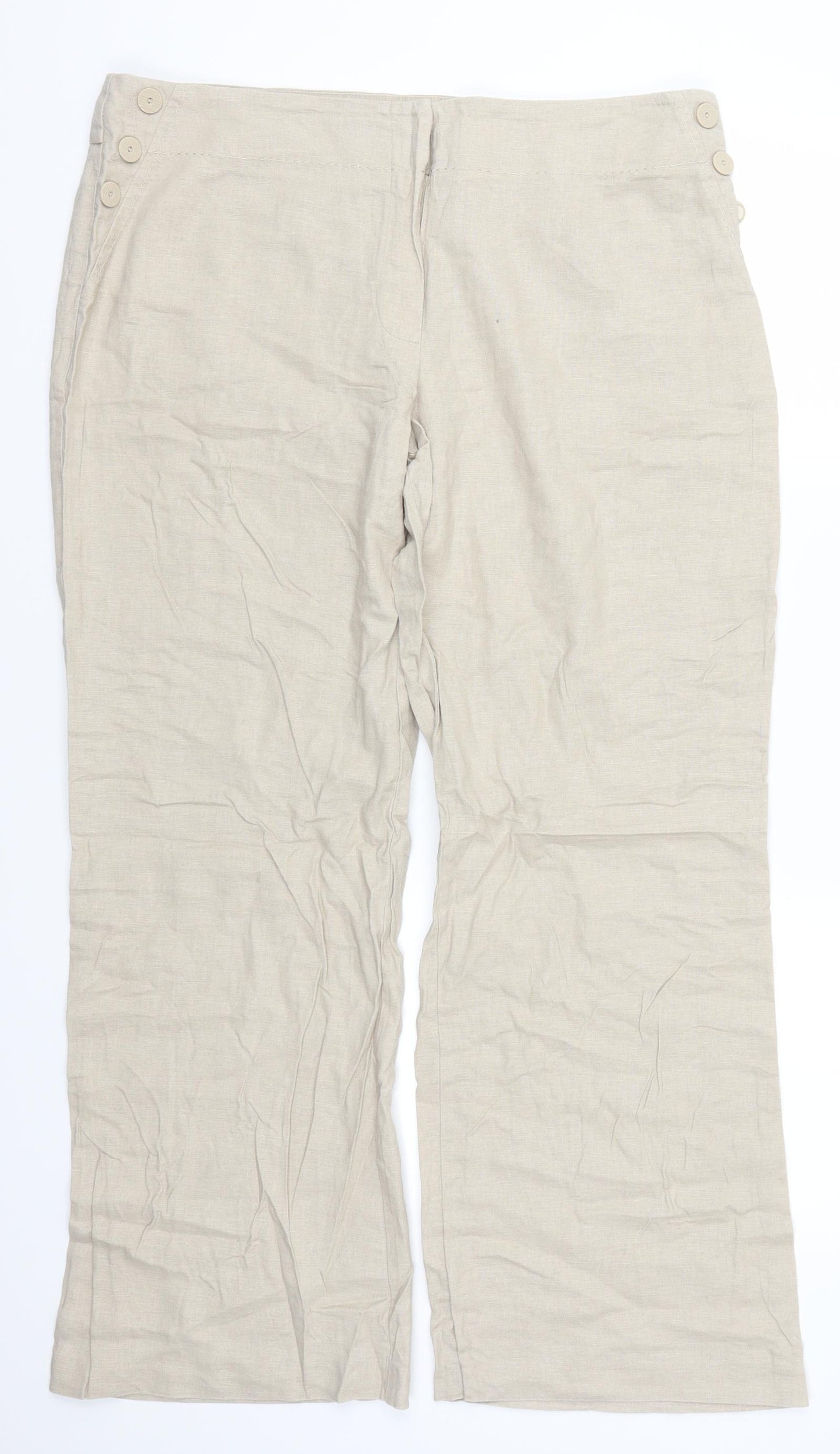 Marks and Spencer Womens Beige   Trousers  Size 16 L28 in