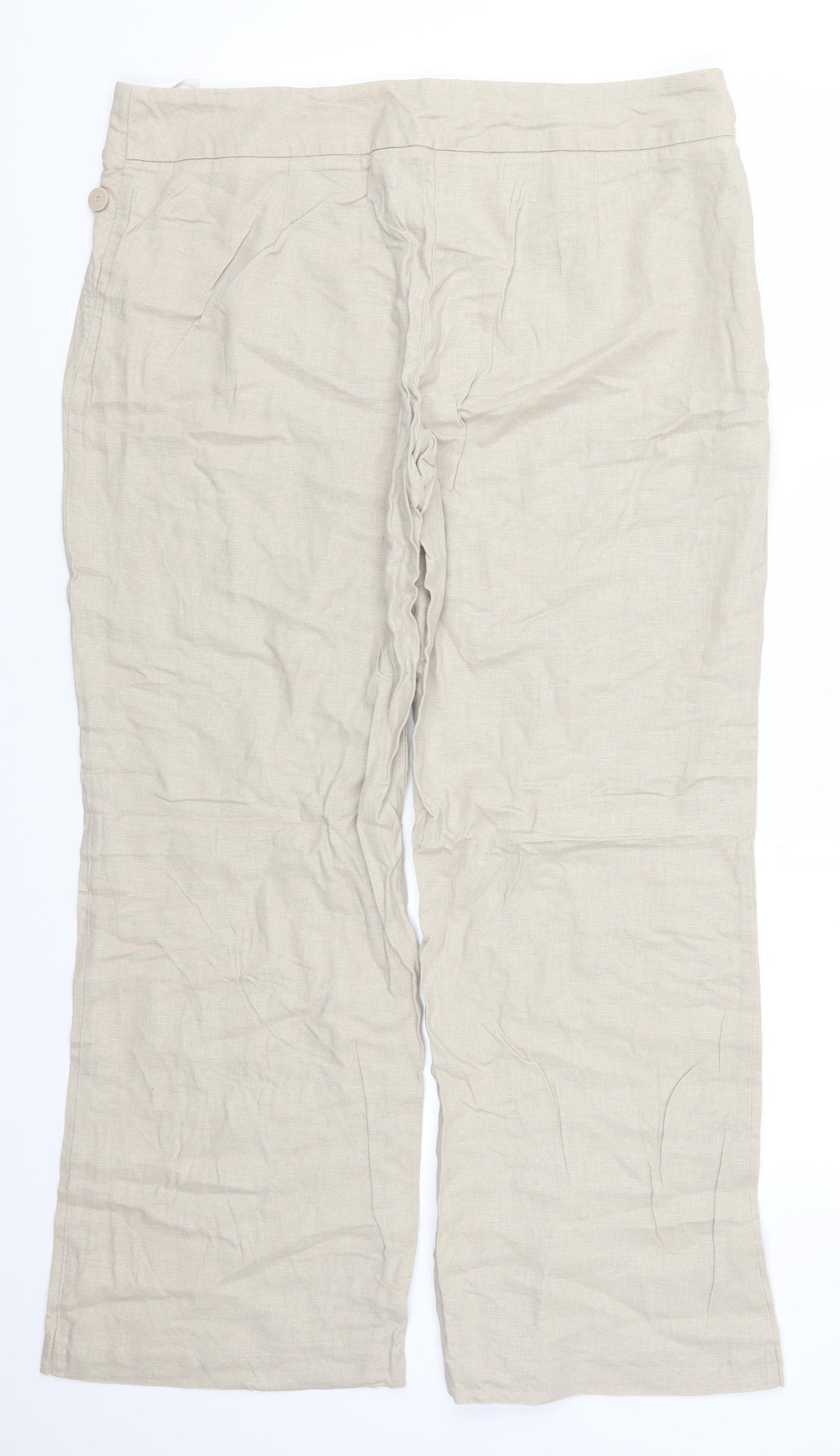 Marks and Spencer Womens Beige   Trousers  Size 16 L28 in