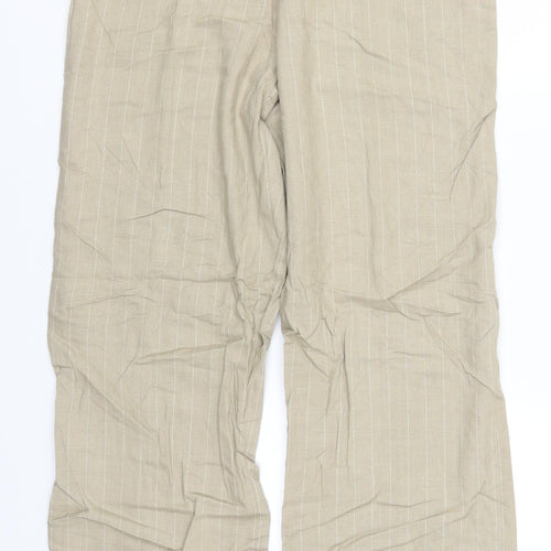Konczar Womens Beige Striped  Trousers  Size 28 in L29 in
