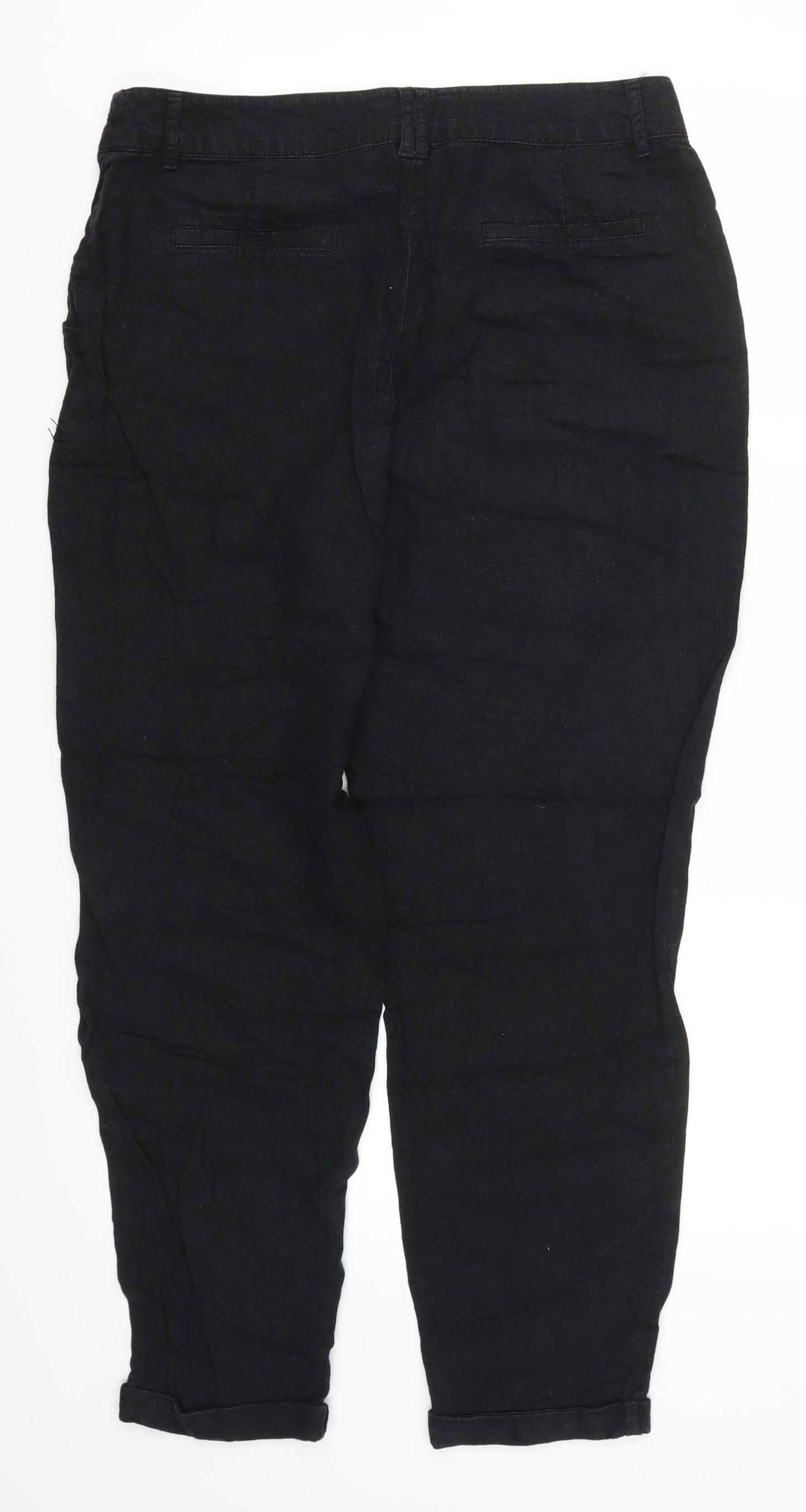 Papaya Womens Black   Trousers  Size 12 L27 in