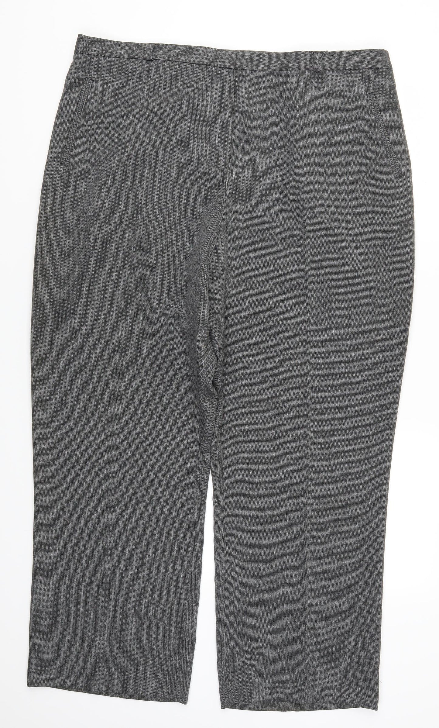 BHS Womens Grey Herringbone  Trousers  Size 20 L27.5 in