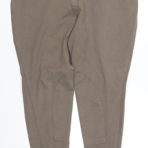 Fouganza Womens Brown   Cropped Trousers Size 34 in L26 in - Horse Riding