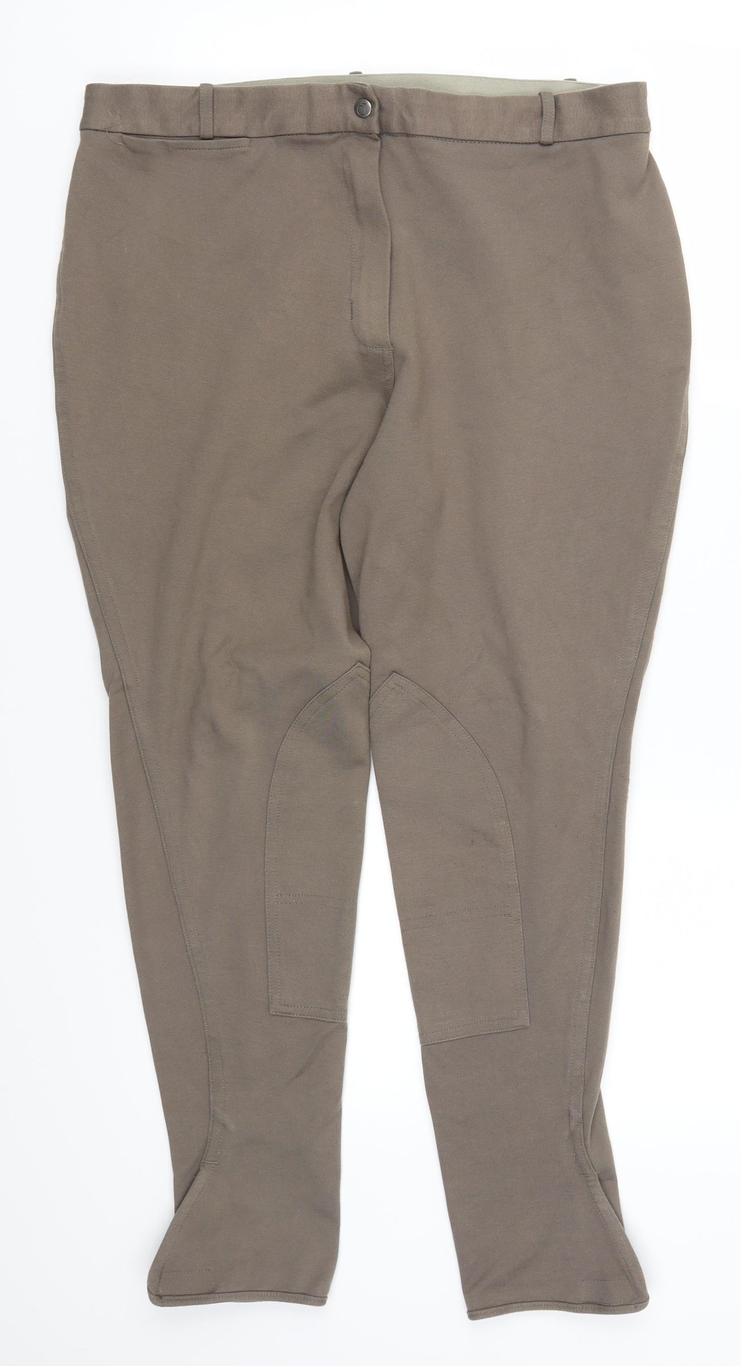 Fouganza Womens Brown   Cropped Trousers Size 34 in L26 in - Horse Riding
