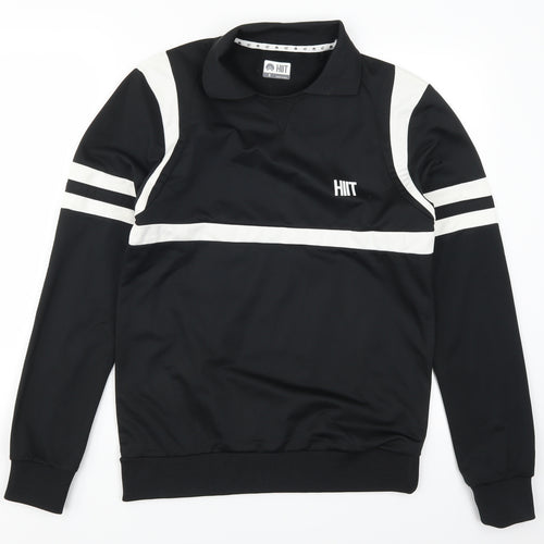 HIIT Mens Black Striped  Pullover Sweatshirt Size S