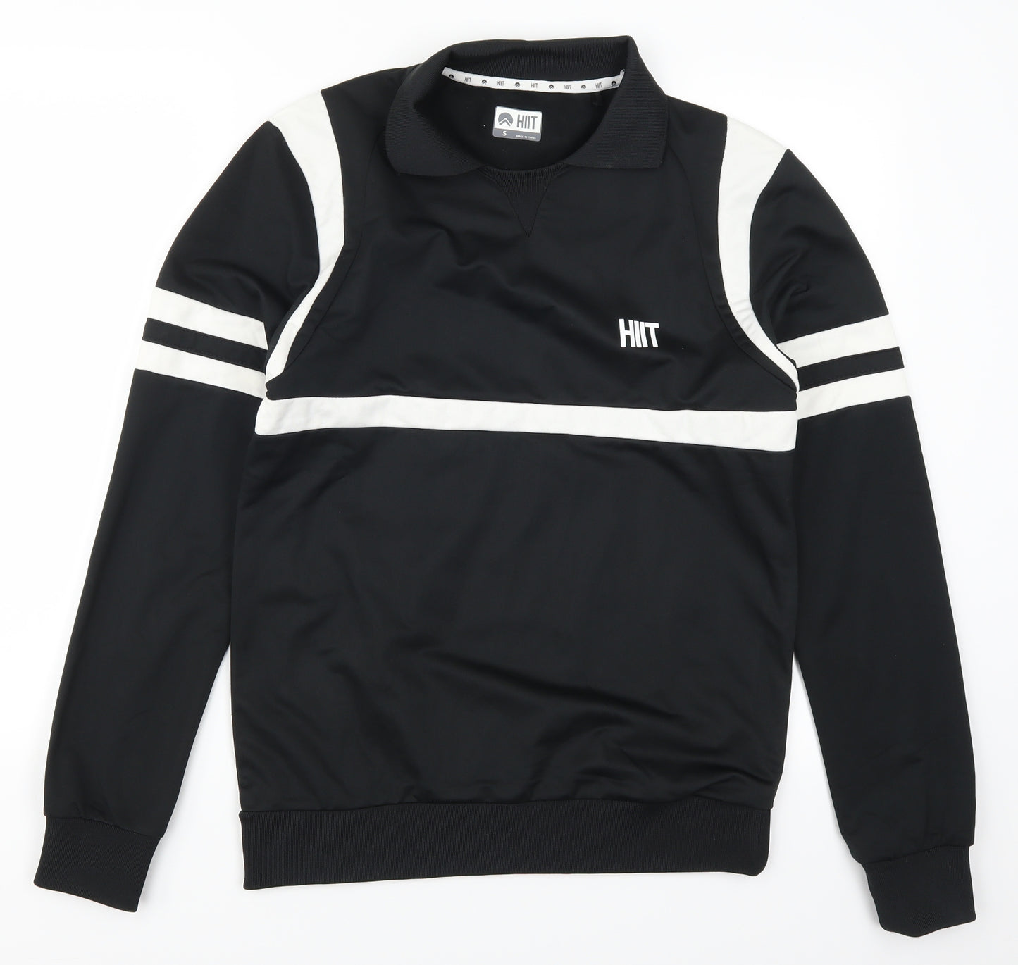 HIIT Mens Black Striped  Pullover Sweatshirt Size S