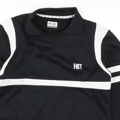 HIIT Mens Black Striped  Pullover Sweatshirt Size S