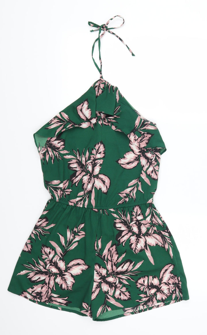 Atmosphere Womens Green Floral Playsuit One-Piece Size 10 L3 in