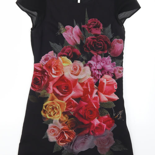 Miss Selfridge Womens Black Floral  Mini  Size 10  - Butterflies