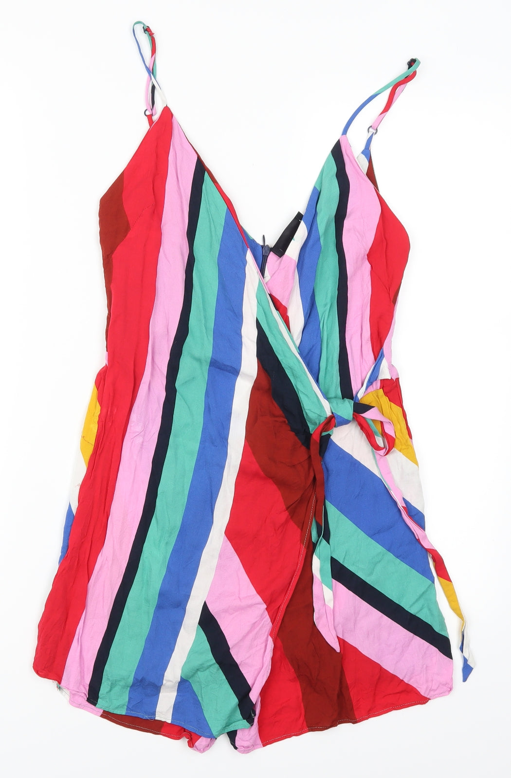 Zara Womens Multicoloured Striped  Playsuit One-Piece Size S L3 in