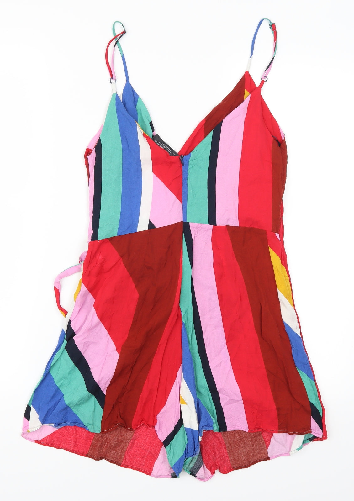 Zara Womens Multicoloured Striped  Playsuit One-Piece Size S L3 in
