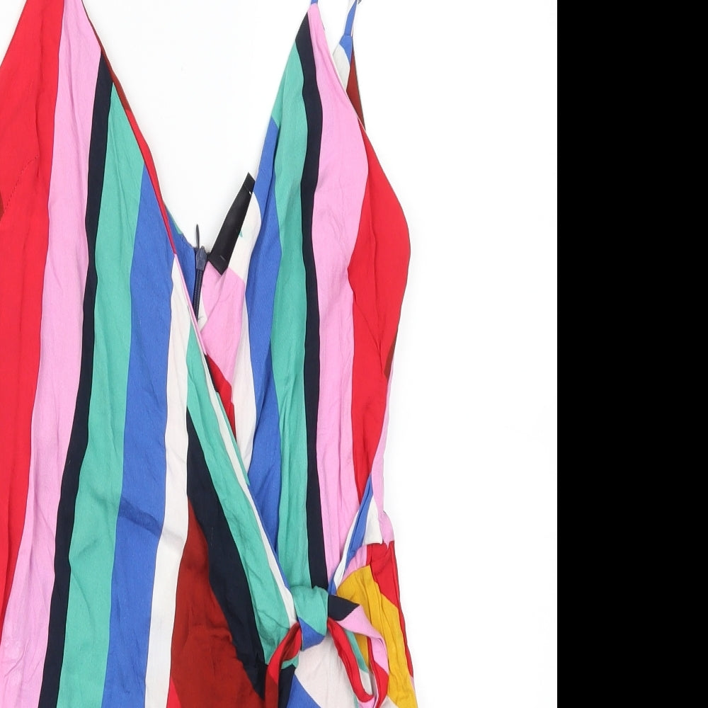 Zara Womens Multicoloured Striped  Playsuit One-Piece Size S L3 in