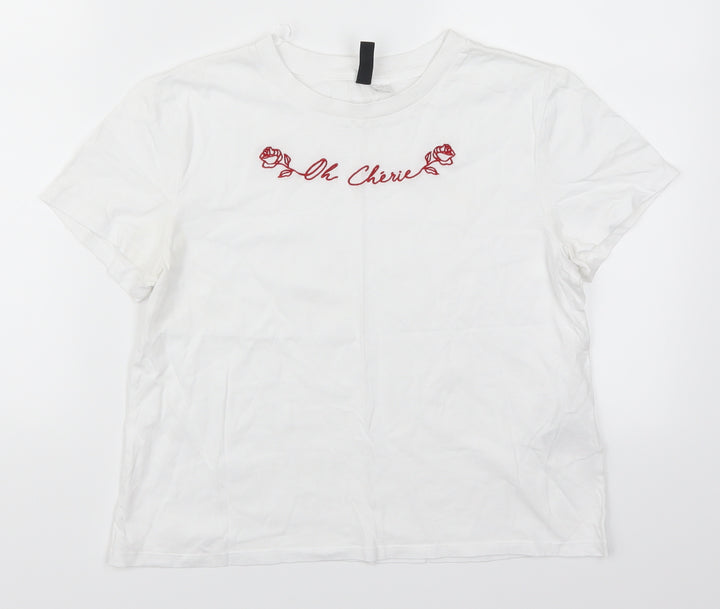 H&M Womens White   Basic T-Shirt Size S  - Oh Cherie