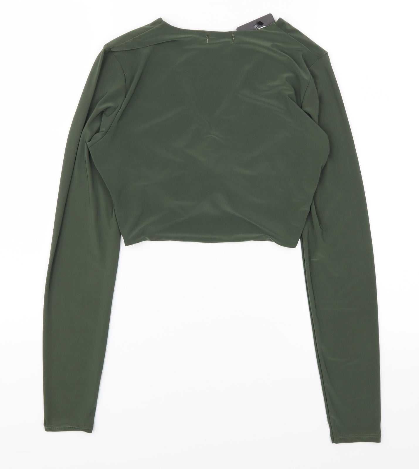 Pretty Little Thing Womens Green   Cropped T-Shirt Size 10