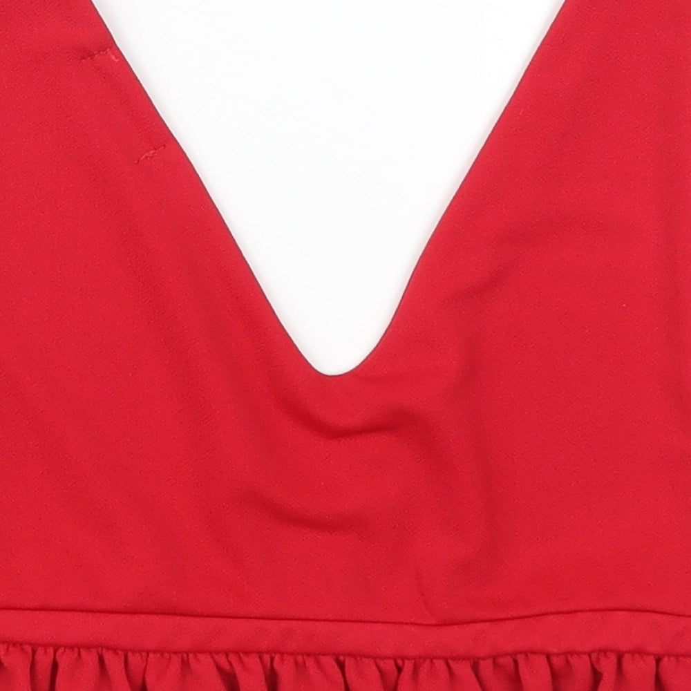 Pretty Little Thing Womens Red   Cropped Tank Size 8