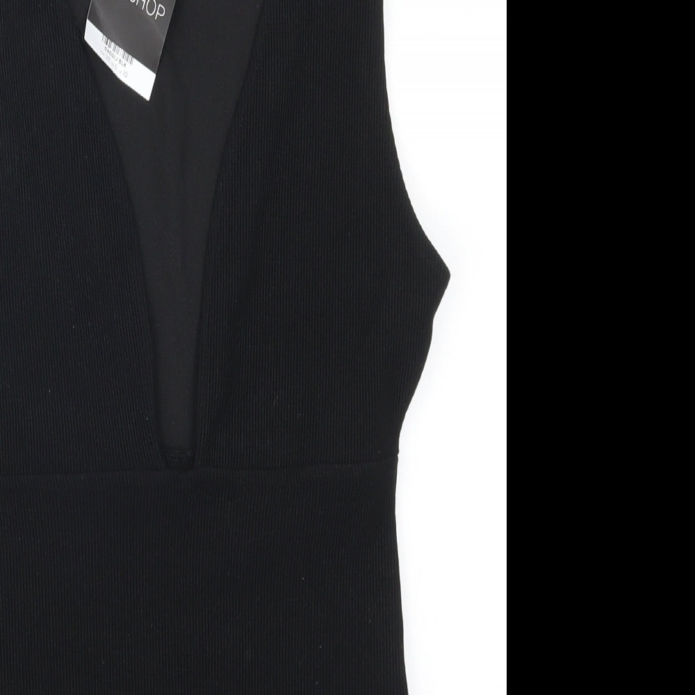 Topshop Womens Black   Bodysuit One-Piece Size 10