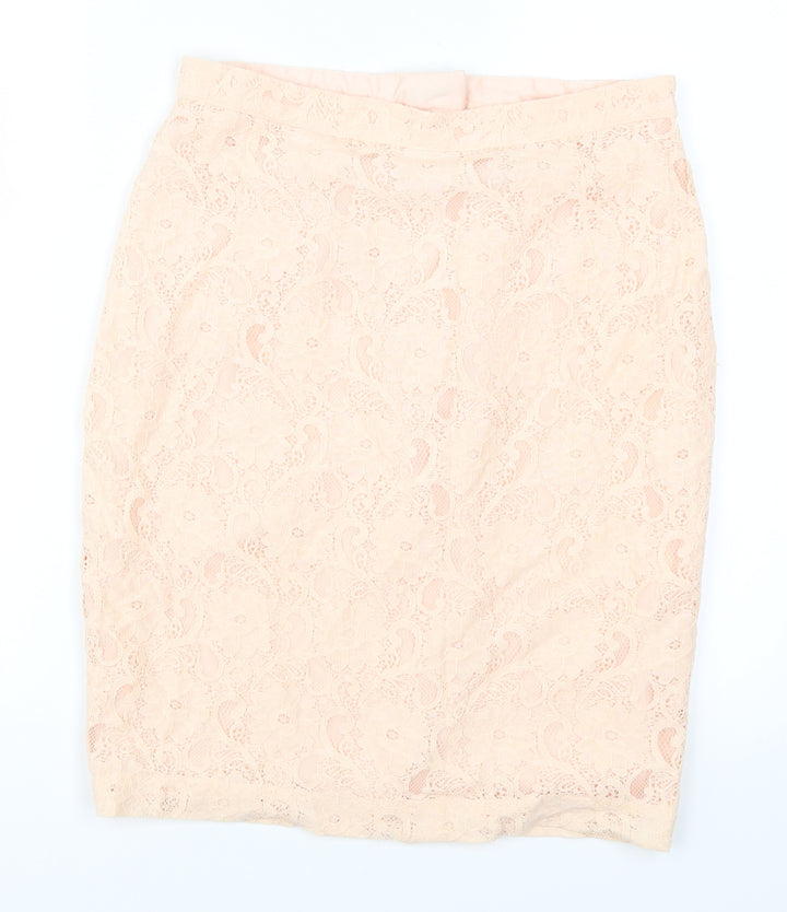 H&M Womens Pink Lace Straight & Pencil Skirt Size 12