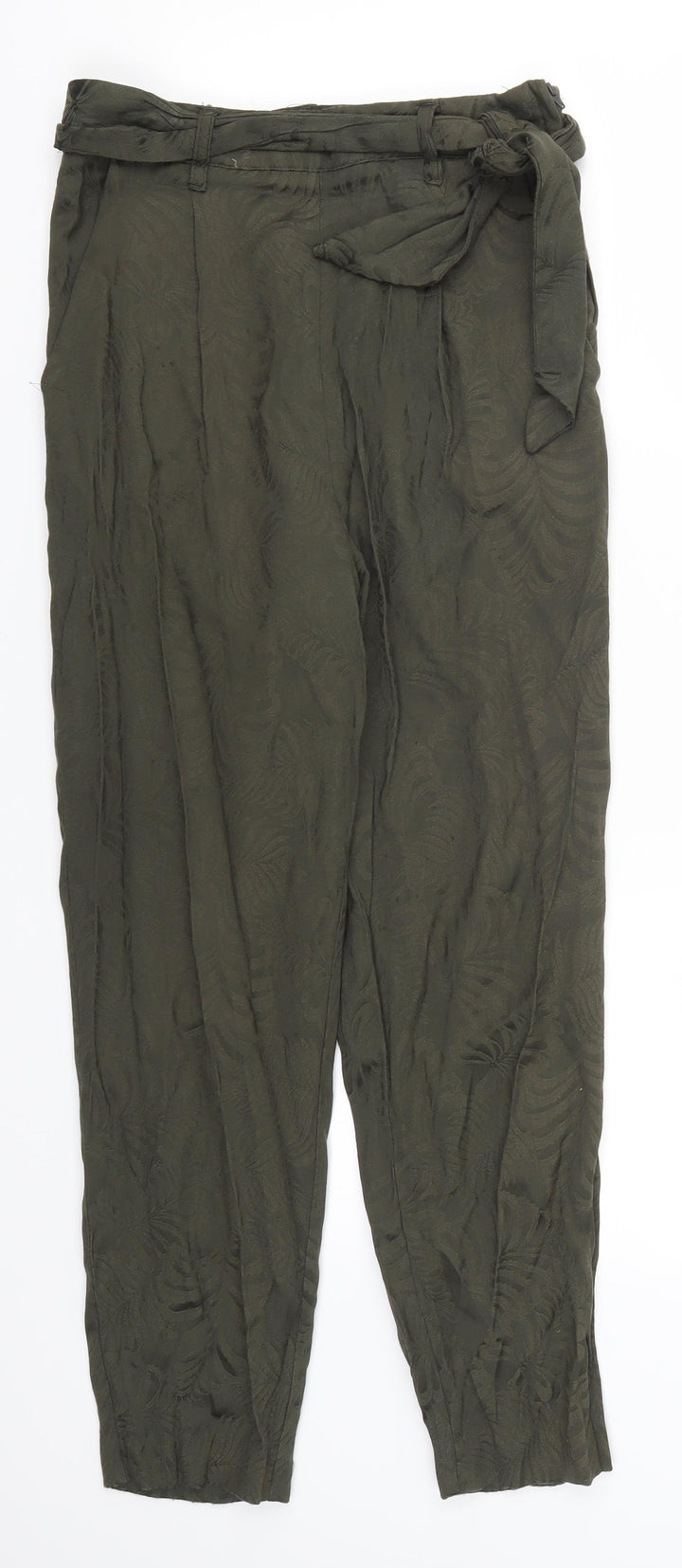 H&M Womens Green   Trousers  Size 8 L24 in - Leaf Print