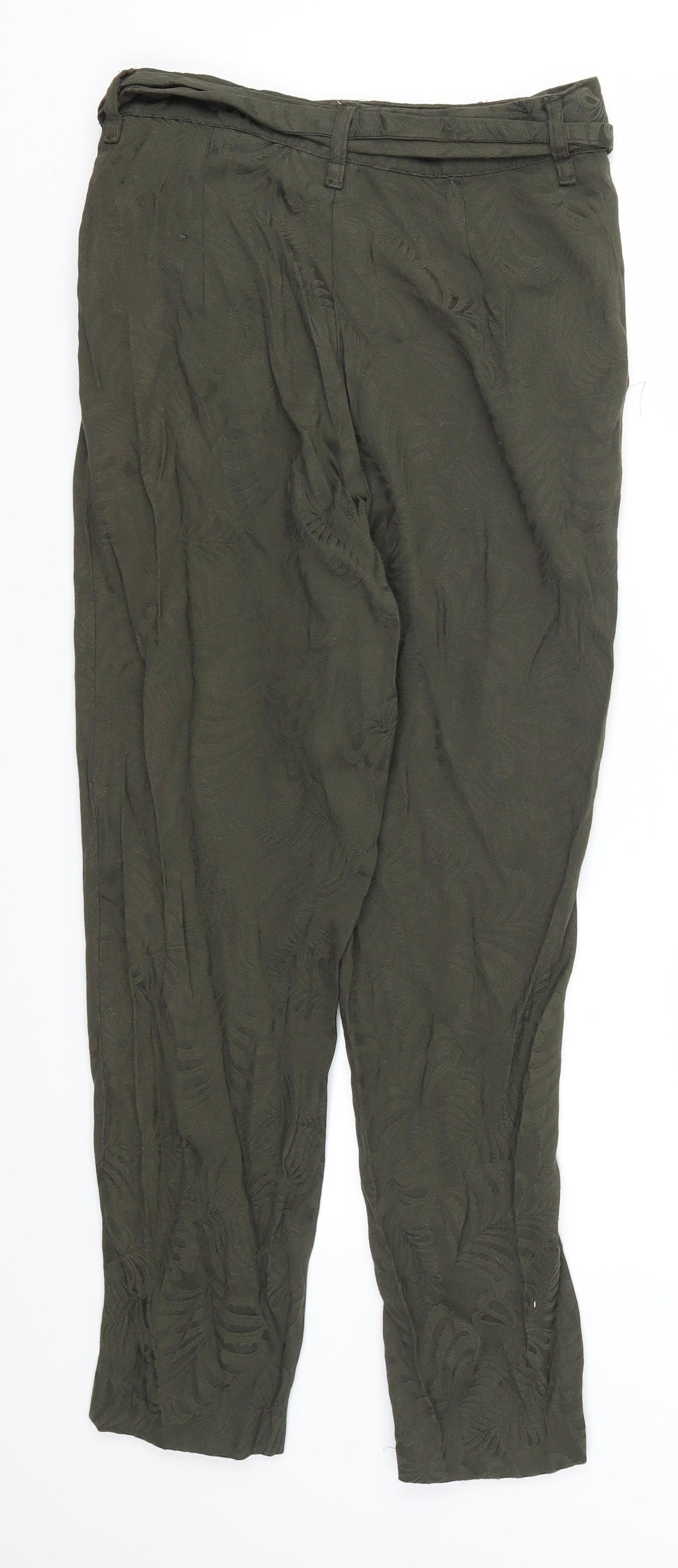 H&M Womens Green   Trousers  Size 8 L24 in - Leaf Print
