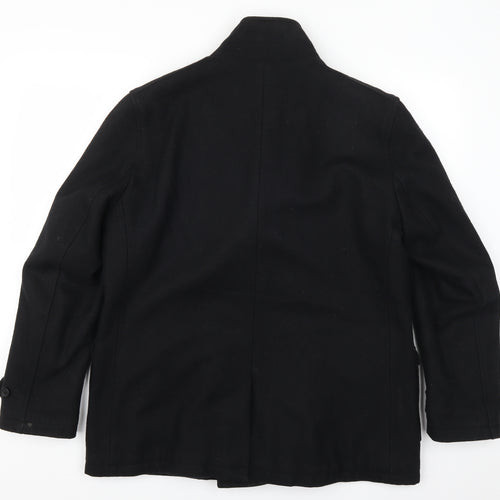 Jasper Conran Mens Black   Pea Coat Coat Size L
