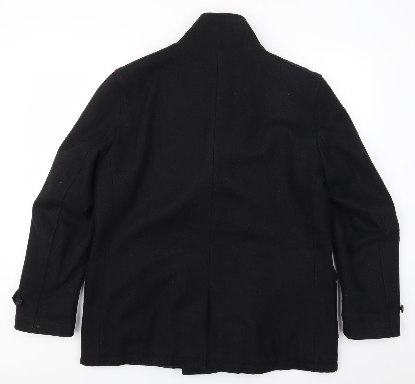 Jasper Conran Mens Black   Pea Coat Coat Size L