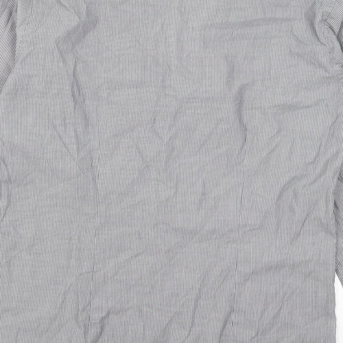 Cedarwood State Mens Grey Striped   Button-Up Size 15.5