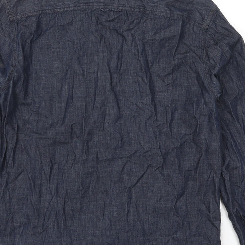 Trait Mens Blue  Denim  Button-Up Size M