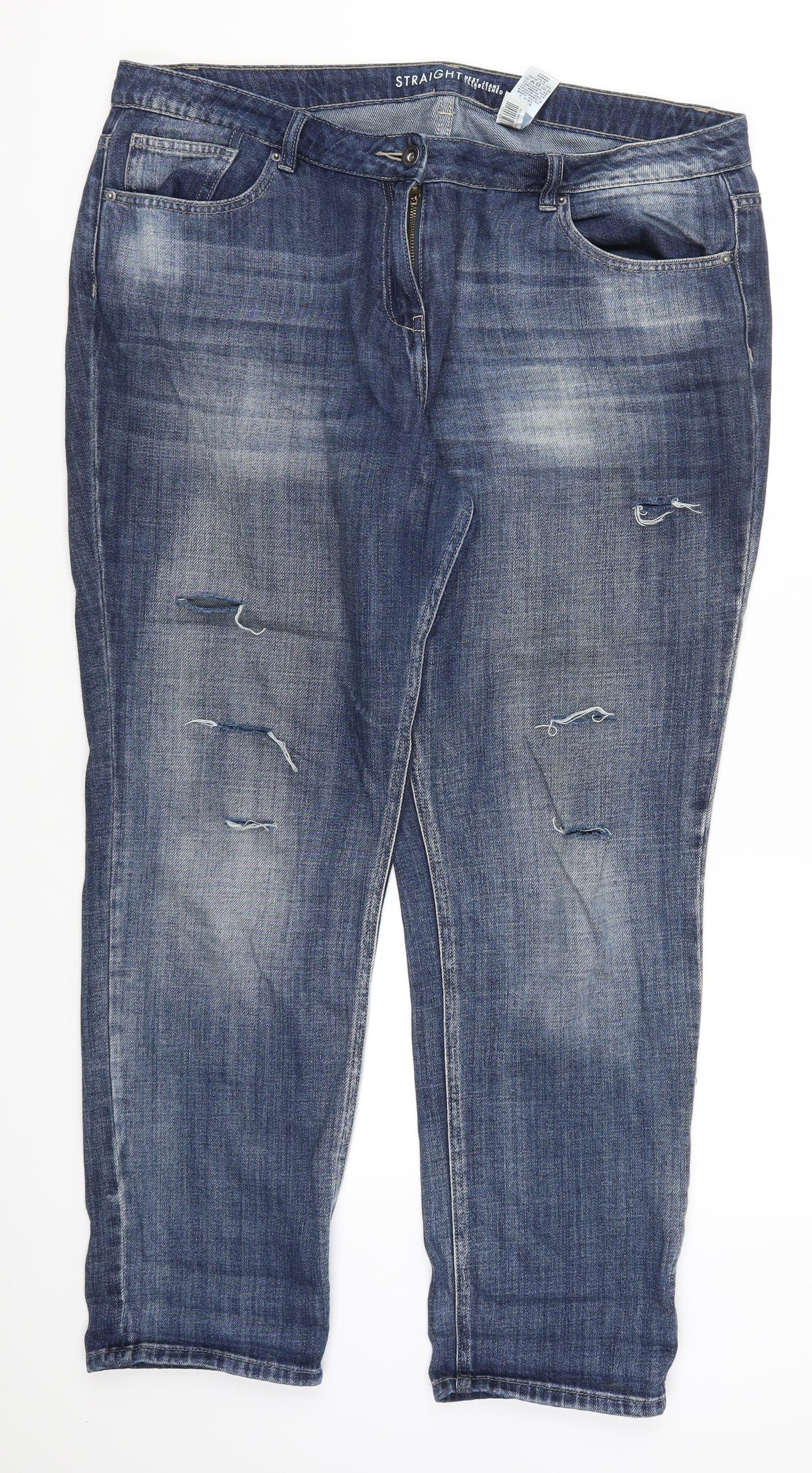 NEXT Womens Blue  Denim Straight Jeans Size 16 L29 in