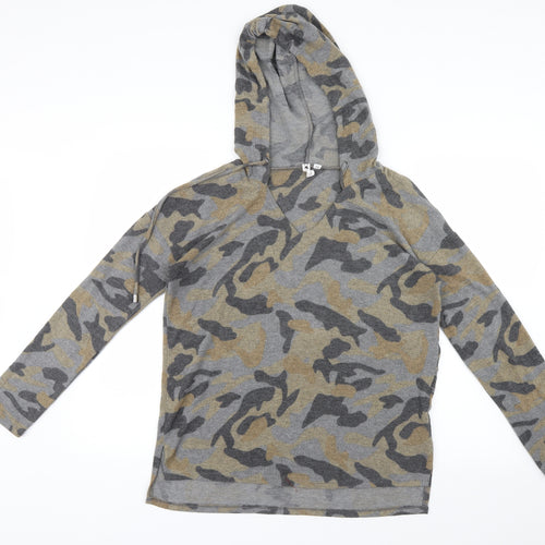 Cable & Gauge Womens Grey Camouflage  Pullover Hoodie Size S