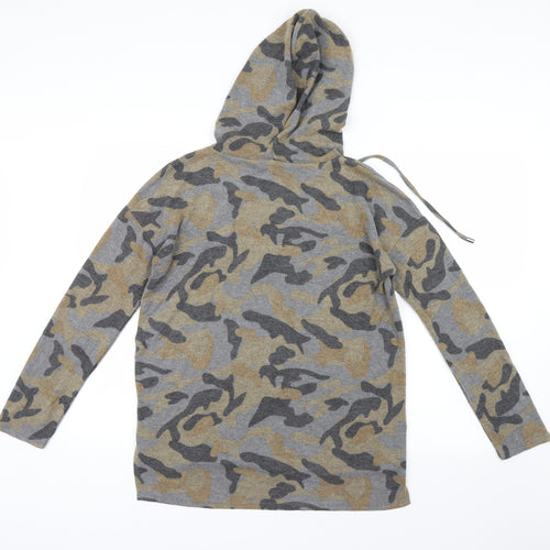 Cable & Gauge Womens Grey Camouflage  Pullover Hoodie Size S