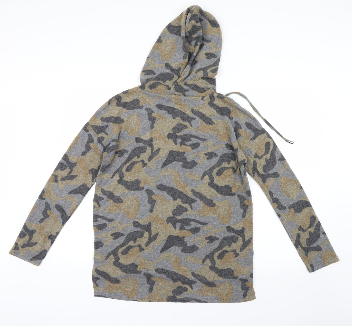 Cable & Gauge Womens Grey Camouflage  Pullover Hoodie Size S