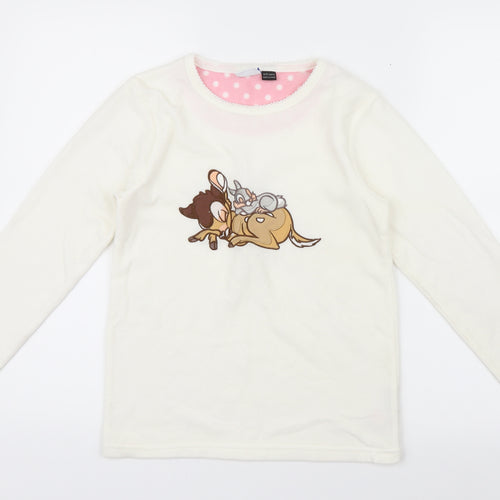 Primark Girls White Geometric  Top Pyjama Top Size 9-10 Years