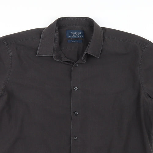 F&F Mens Grey    Button-Up Size 15.5