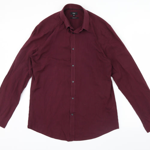 F&F Mens Purple    Button-Up Size 15.5