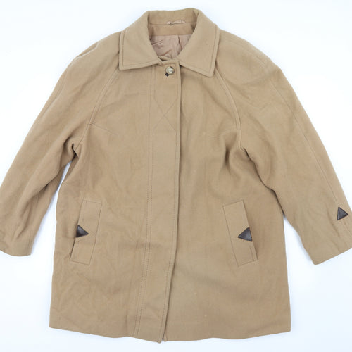 Miss Smith Womens Beige   Pea Coat Coat Size 16