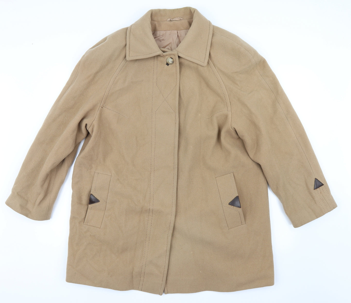 Miss Smith Womens Beige   Pea Coat Coat Size 16