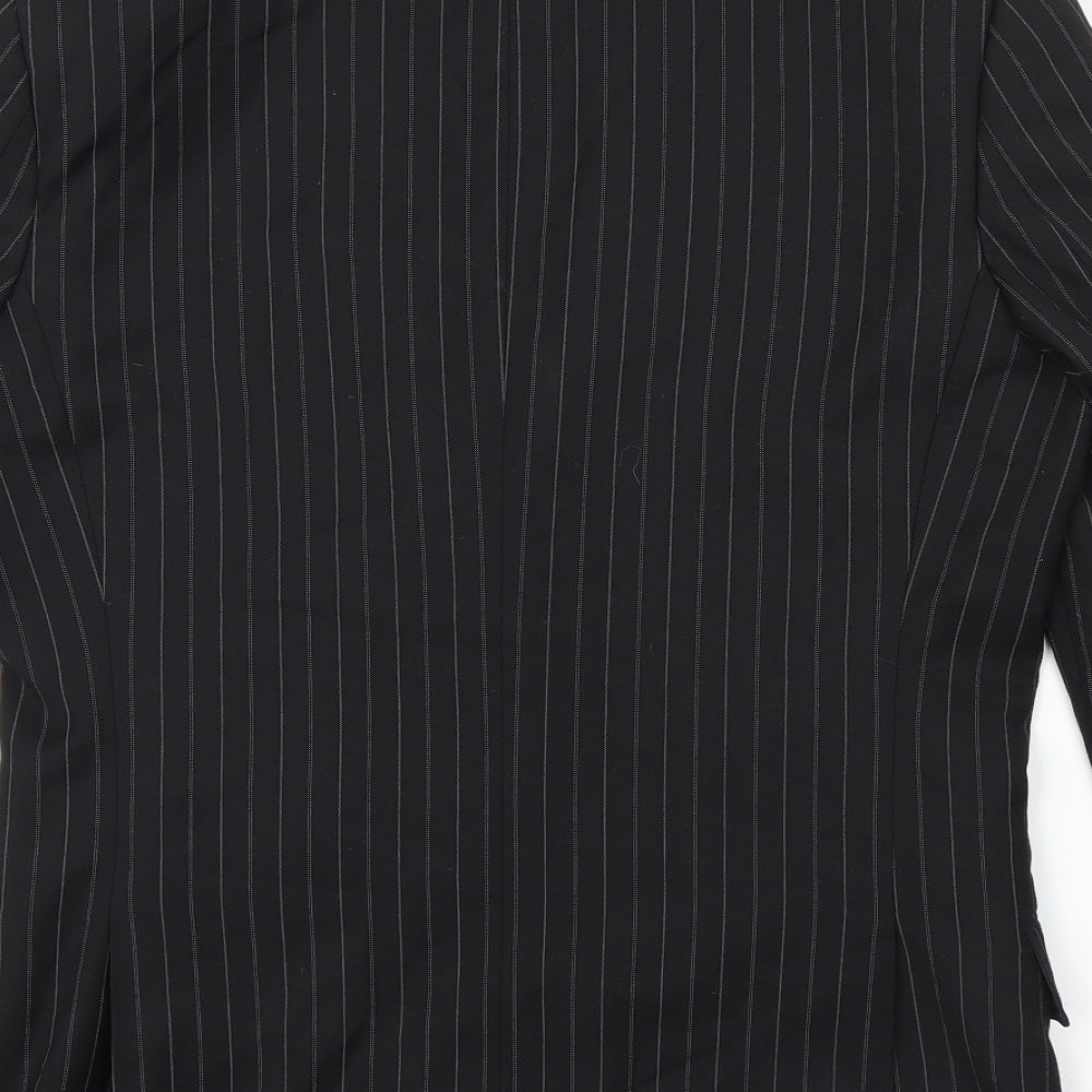 H&M Mens Black Striped  Jacket Suit Jacket Size M