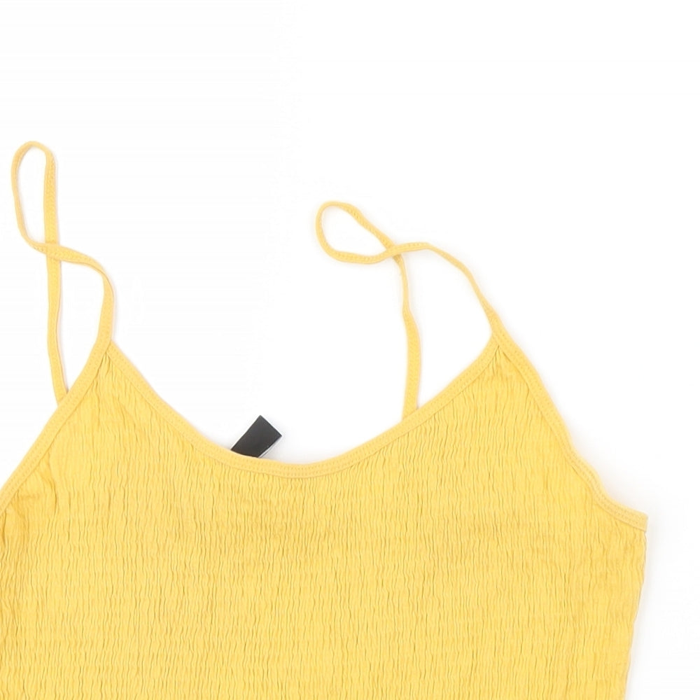 New Look Womens Yellow   Cropped T-Shirt Size 14