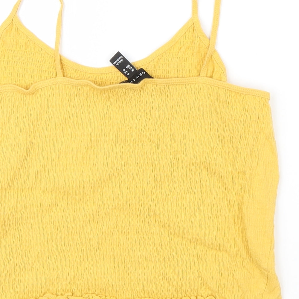 New Look Womens Yellow   Cropped T-Shirt Size 14
