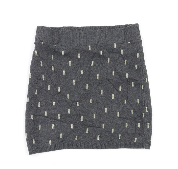 H&M Girls Grey Spotted  A-Line Skirt Size 9-10 Years - Stretch waistband