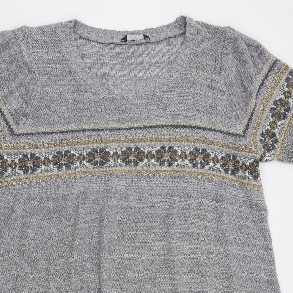 e Womens Grey Floral  Fit & Flare  Size 22