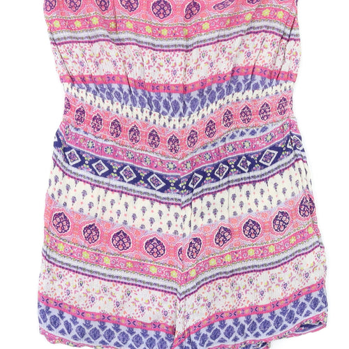 New look  Womens Pink Argyle/Diamond  Jumpsuit One-Piece Size 8