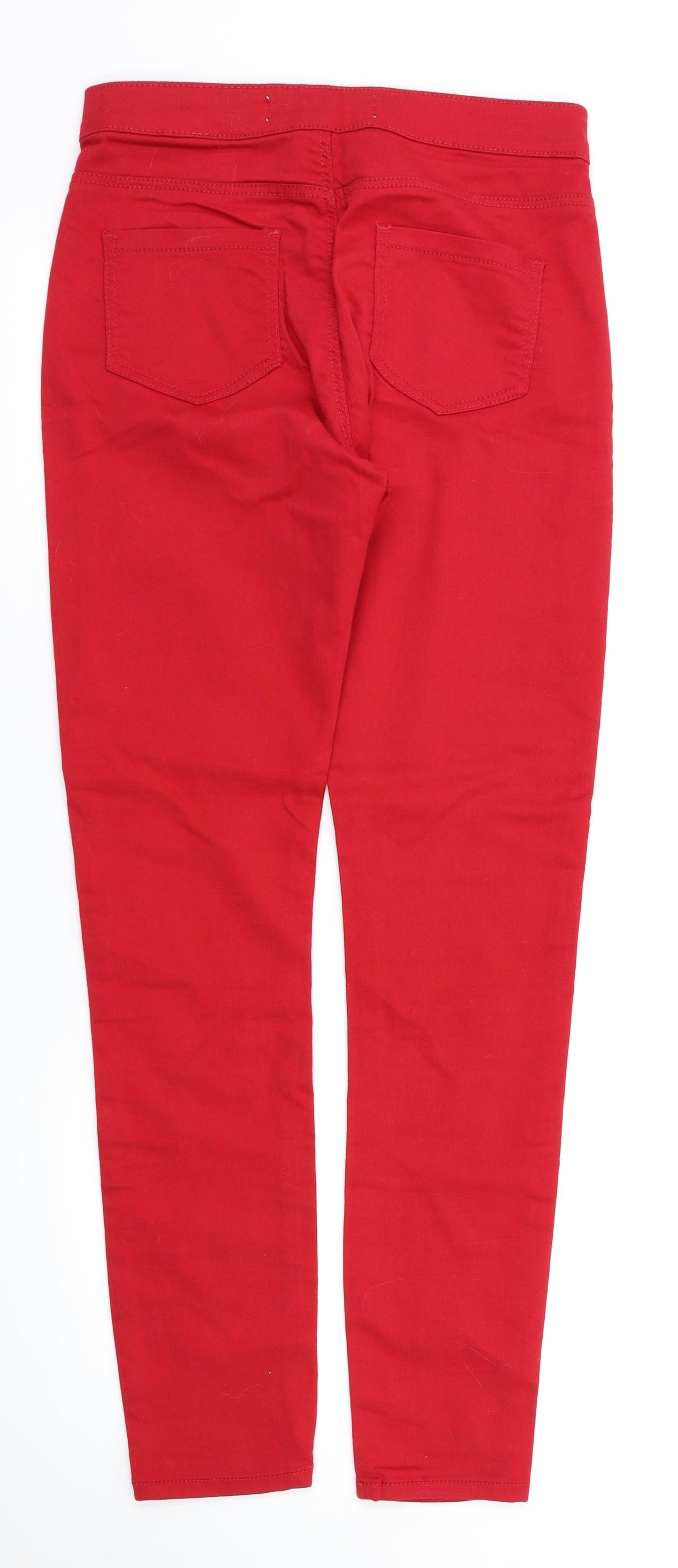 Denim & Co  Womens Red Houndstooth  Skinny Jeans Size 10 L29 in