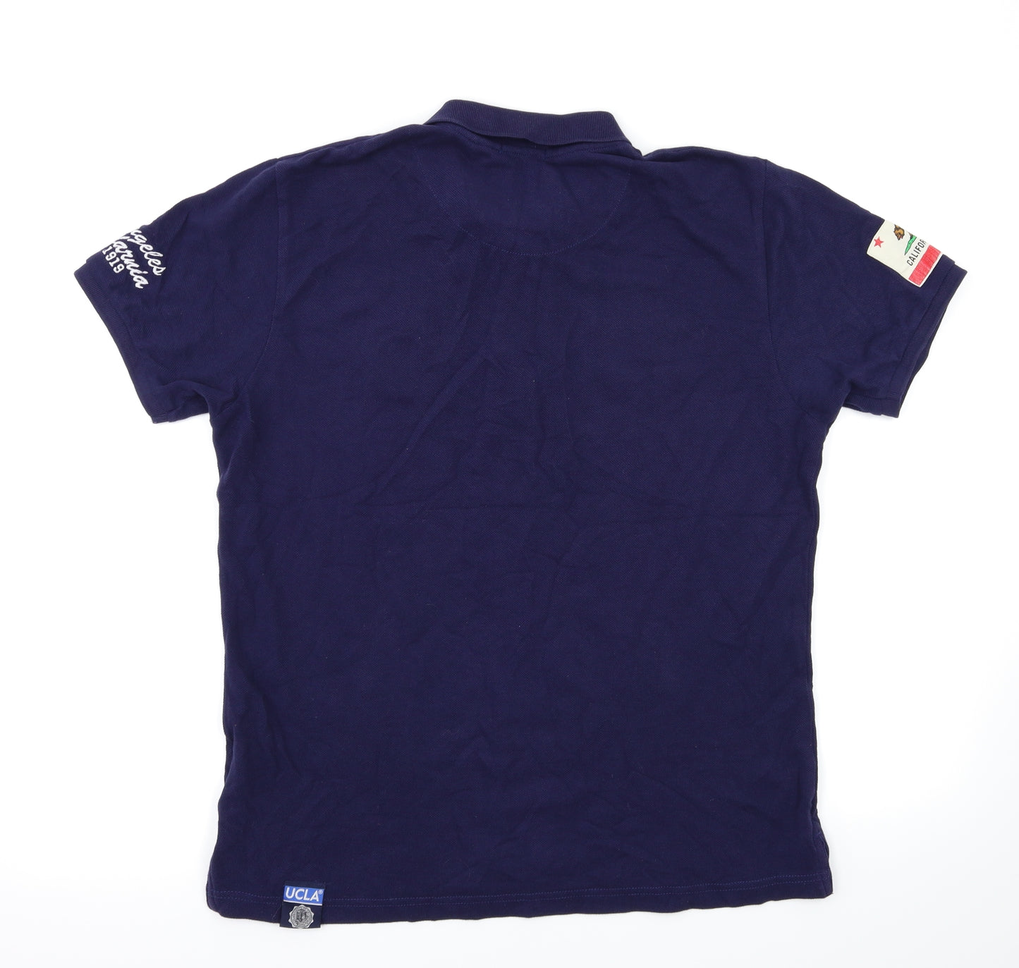 UCLA Mens Blue Houndstooth   Polo Size S