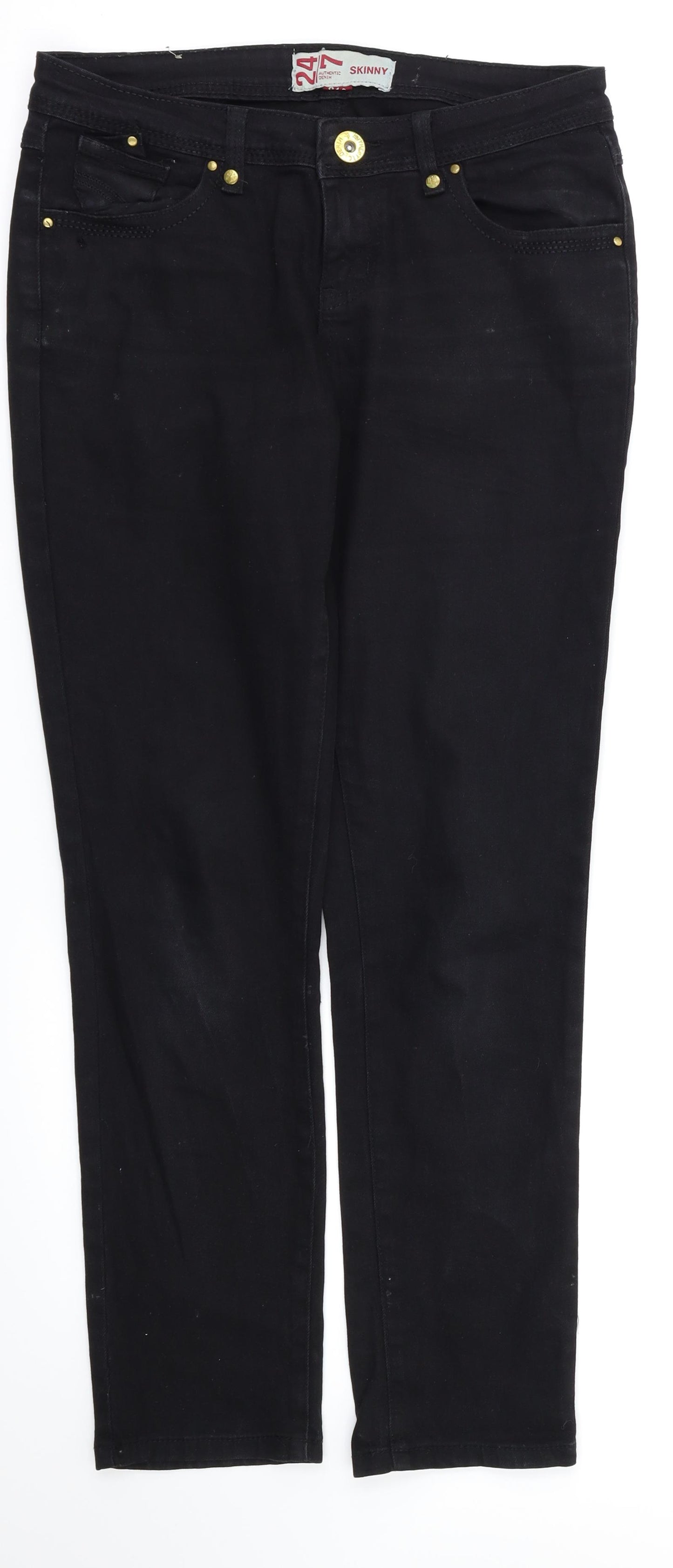 24/7  Womens Black   Skinny Jeans Size 10 L29 in
